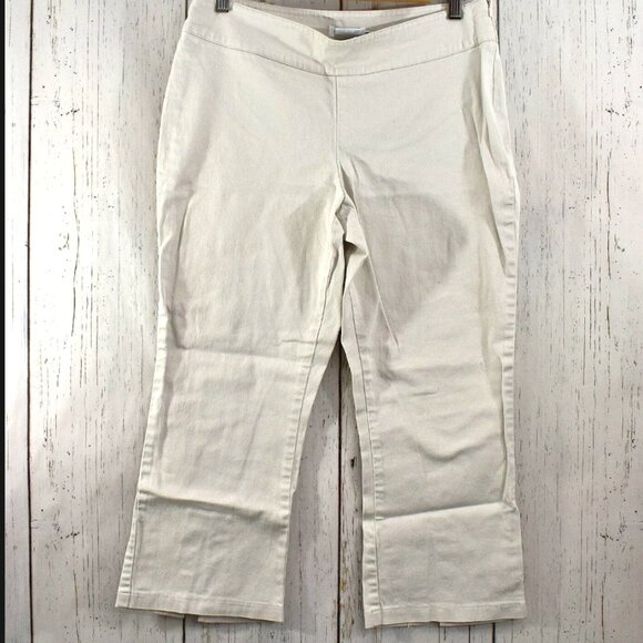 Women's Rock & Rose Stretch Capri Pants Side Zipper Casual SIZE 9 Tan - Picture 1 of 10